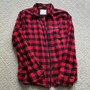 Denim & Flower Red and Black Plaid Shirt